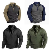 Outdoor Sports Double-Sided Fleece Sweater Men's Spring and Autumn Pullover Stand Collar Sweater Polar Fleece Jacket Warm Top