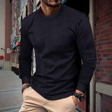 Autumn Men's Solid Color round Neck Long-Sleeved Sweater Men's Twist Pullover Sweater