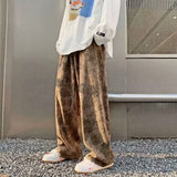 frat boy outfits Japanese Style Lazy Style Versatile Sports Casual Pants Men's Gray Casual Sports Pants Men's Straight Wide Leg Pants