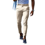 mens clothing styles casual European Size Business Casual Men's Pants Loose plus Size Elastic Waist Lace-up All-Match Solid Color Trousers Men
