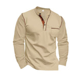 Fall Men's Stand Collar Long-Sleeved Polo Shirt Men's Polo Shirt