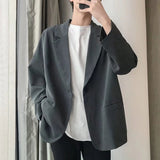 semi formal men outfit Small Suit Jacket Men's Fashionable Handsome Casual Internet Celebrity Top Spring and Autumn New Loose Solid Color Suit