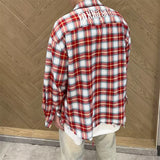 fall mens outfits American-Style Red Plaid Shirt Men's Spring and Summer New High Street Loose High-Grade Shirt Top