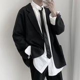 semi formal men outfit Hong Kong Style Suit Jacket Men's Small Suit Casual British Style Ruffle Handsome Top Autumn Student All-Match Internet Celebrity Retro