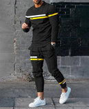 Men's Long-Sleeved Trousers Suit 3D Digital Personality Ethnic Style Printed Fashion Casual Tights