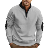 Riolio Color Matching Autumn and Winter Loose Casual Fleece-lined Stand Collar Pullover Half Zipper Long Sleeve Sweater