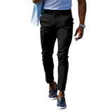 mens clothing styles casual European Size Business Casual Men's Pants Loose plus Size Elastic Waist Lace-up All-Match Solid Color Trousers Men