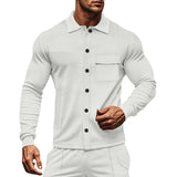 Autumn Casual Men's Twill Lapel Long-Sleeved Jacket Single-Breasted Solid Color Slim Jacket