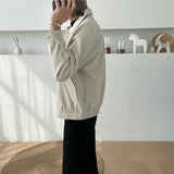 2000s fashion Spring and Autumn Men's Casual Apricot Lapel Jacket Loose Korean Style Trendy Short Profile Jacket