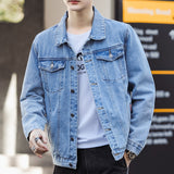 Riolio black men fashion urban Denim Coat Men's New Spring and Autumn Casual Handsome Workwear Jacket Men's Trendy Top Clothes