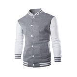 Baseball Uniform Men's Autumn and Winter Fleece Loose Casual Stand Collar Button Men's Baseball Uniform Flight Jacket