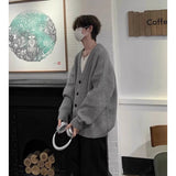 joker costume female outfit Knitted Cardigan Coat Men's Autumn Lazy V-neck Sweater Oversize Korean Style Loose Top