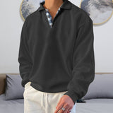 Fall Long Sleeve V-neck Men's Lapel Loose Sweater Men's Clothing