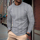 Autumn Men's Solid Color round Neck Long-Sleeved Sweater Men's Twist Pullover Sweater