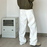 casual outfits White Workwear Casual Pants Men's Spring and Autumn Retro Loose Wide-Leg Pants Straight Draping Mop Pants