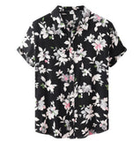 frat boy outfits Summer New 3D Digital Printing Casual Short-Sleeved Floral Shirt