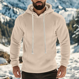 American Men's Composite Polar Fleece Outdoor Long Sleeve Pullover Hooded Casual Sweater