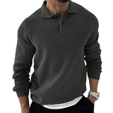 fall outfits men Lapel Sweater Men's Fashion Urban Slim-Fit Long-Sleeved Knitted Sweater 2024 Autumn New Men's Clothing