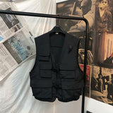 streetwear men outfits Workwear Vest Jacket Men's Ins Trendy Functional Multi-Pocket Waistcoat Sleeveless Vest Vest