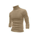 Men's Cotton Half Turtleneck Bottoming Sweater Men's Autumn and Winter Men's Casual Solid Color Sweater