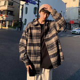 outfits for men Plaid Shirt Long-Sleeved Men's Spring and Autumn High-Grade Ruan Handsome Trendy Shirt Spring Hong Kong Style Japanese Yupi Casual Jacket