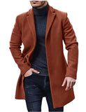 fall mens outfits European Size Men's Woolen Coat Men's Woolen Mid-Length Trench Coat Multi-Color Multi-Size