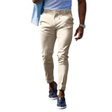 mens clothing styles casual European Size Business Casual Men's Pants Loose plus Size Elastic Waist Lace-up All-Match Solid Color Trousers Men