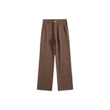 mens fashion Brown Logging Overalls Men's Spring and Autumn Loose Straight American Casual Long Pants