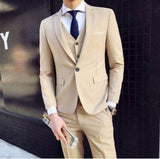 semi formal men outfit Suit Suit Men's Autumn Slim Fit Three-Piece Suit Bridegroom Wedding Dress Wedding Bridesmaid Suit Men's Business Wear Formal Wear