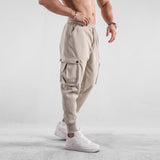 Sports Trousers Men's Running Loose Autumn and Winter Close-up Ankle-Tied American Fitness Pants Three-Dimensional Book Bag Casual Sweatpants