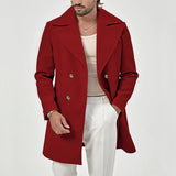 Men's Winter Lapel Double-Breasted Fit Overcoat Coat Trench Coat