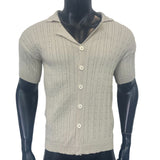 summer outfits men Men's Knitted Button Short-Sleeved Shirt Summer Men's Breathable Short-Sleeved Shirt