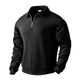 Men's Autumn and Winter American Retro Sweater Jacquard Long Sleeve Lapel Half Zipper Men's Top