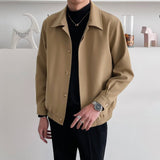 Riolio 2000s fashion Spring and Autumn Men's Casual Apricot Lapel Workwear Jacket Slim Korean Style Trendy Short Profile Jacket