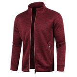 Riolio Autumn Winter Men's Zipper Knit Long Sleeves Thin Cashmere Fashion Top Sweater Coat
