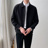 2000s fashion Spring and Autumn Men's Casual Apricot Lapel Workwear Jacket Slim Korean Style Trendy Short Profile Jacket