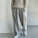 Riolio - DRAWSTRING STRIPED STRAIGHT PANTS - chill guy 90s fashion mens fashion