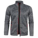 Riolio Autumn Winter Men's Zipper Knit Long Sleeves Thin Cashmere Fashion Top Sweater Coat