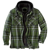 fall outfits men Men's Autumn and Winter Thickened Cotton-Padded Coat Plaid Long Sleeve Loose Hooded Jacket Jacket