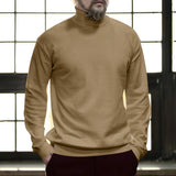 Riolio Men's Cotton Half Turtleneck Bottoming Sweater Men's Autumn and Winter Men's Casual Solid Color Sweater