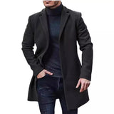 fall mens outfits European Size Men's Woolen Coat Men's Woolen Mid-Length Trench Coat Multi-Color Multi-Size