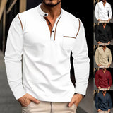 Fall Men's Stand Collar Long-Sleeved Polo Shirt Men's Polo Shirt