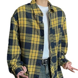 mens fall outfits Factory Plaid Shirt Men's Long Sleeve Spring American Retro Coat New Casual Loose Inner Wear