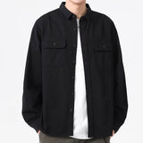 y2k outfits Shirt Men's Long-Sleeved Spring and Autumn Casual Loose Lapel Shirt plus Size Simple Coat Handsome Youth Top