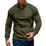 Riolio Autumn and Winter Men's Corduroy Casual Stand Collar Long Sleeve Pocket Sweater Men