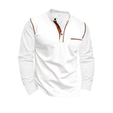 Fall Men's Stand Collar Long-Sleeved Polo Shirt Men's Polo Shirt