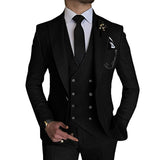 semi formal men outfit New Men's Suit Three-Piece Business Casual Suit Host Dress