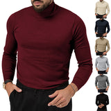 Autumn and Winter Stretch Turtleneck Knitted Cashmere Sweater Men's Warm Bottoming Top