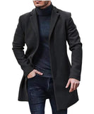 fall mens outfits European Size Men's Woolen Coat Men's Woolen Mid-Length Trench Coat Multi-Color Multi-Size