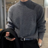 winter outfits men Men's Autumn and Winter Half Turtleneck Sweater Men's Korean-Style Trendy Solid Color Sweater Mid Collar Bottoming Shirt Warm Inner Wear